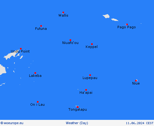 overview Tonga Islands Oceania Forecast maps