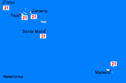 Azoren/Madeira Sea Temperature Maps